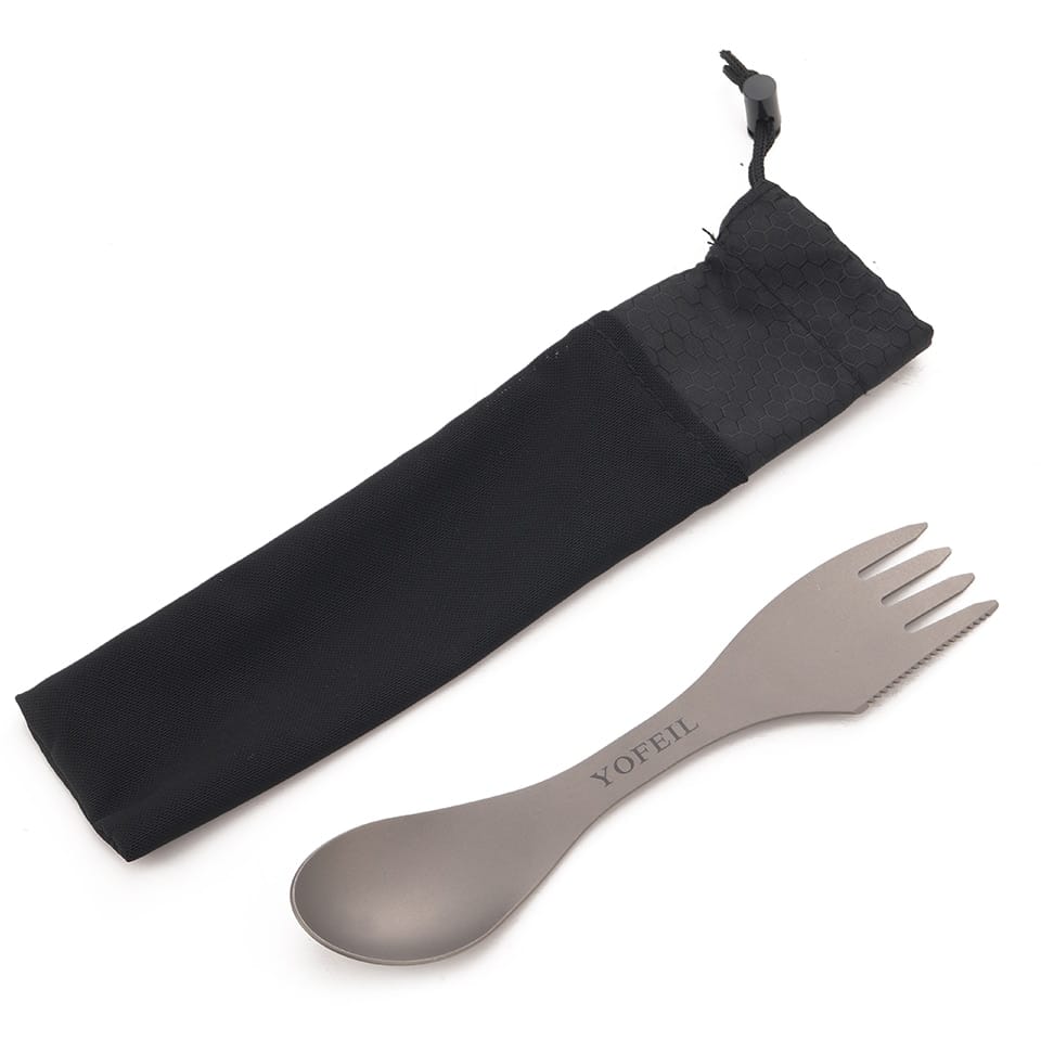 2 in 1 Titanium Spoon and Fork - Blue Force Sports