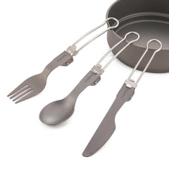 Camping Foldable Fork, Spoon and Knife 3 Pcs Set
