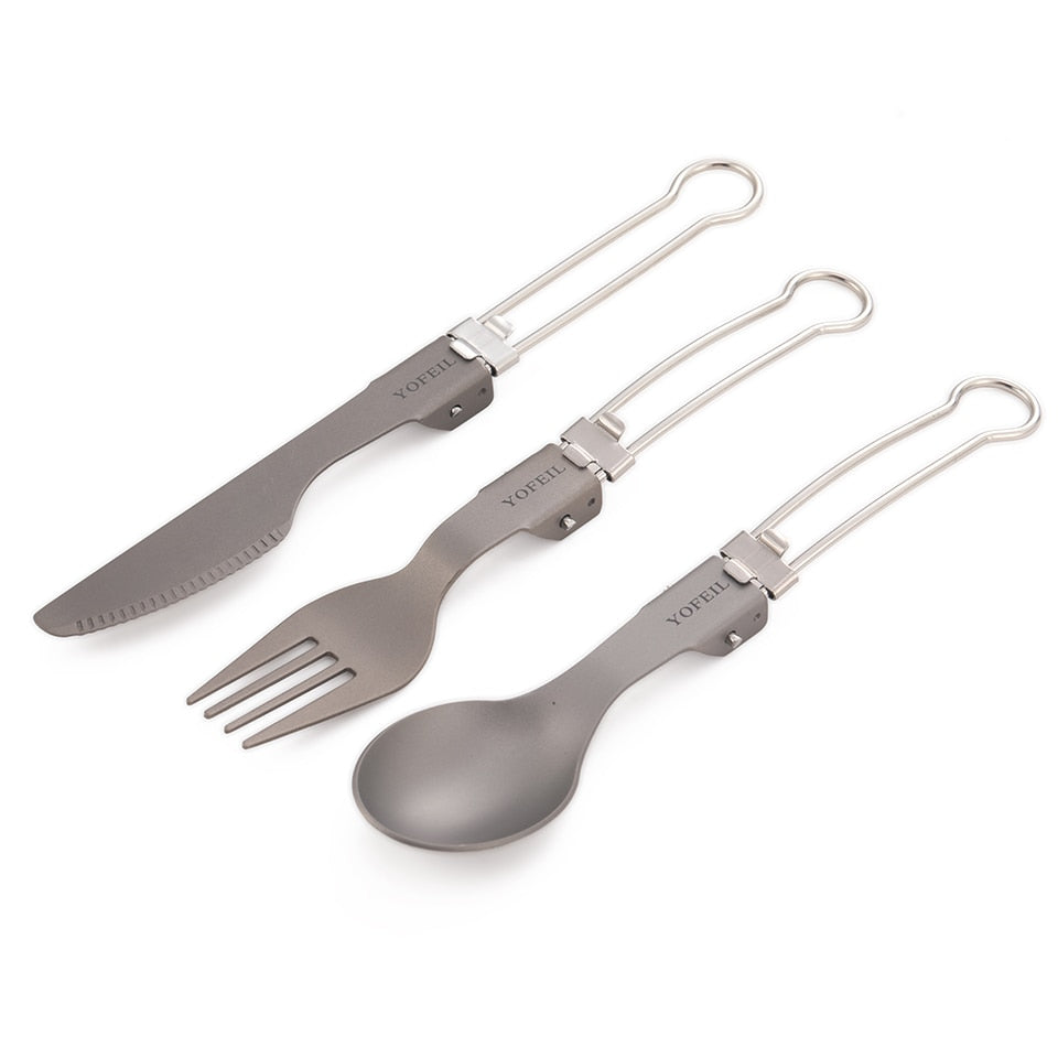 Camping Foldable Fork, Spoon and Knife 3 Pcs Set