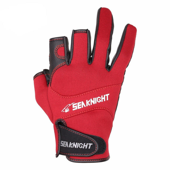 Half-Finger Leather Fishing Gloves - Blue Force Sports