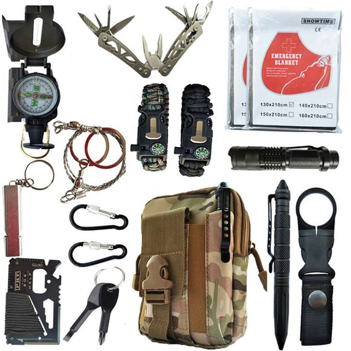 16 in 1 Outdoor Survival Kit - Blue Force Sports