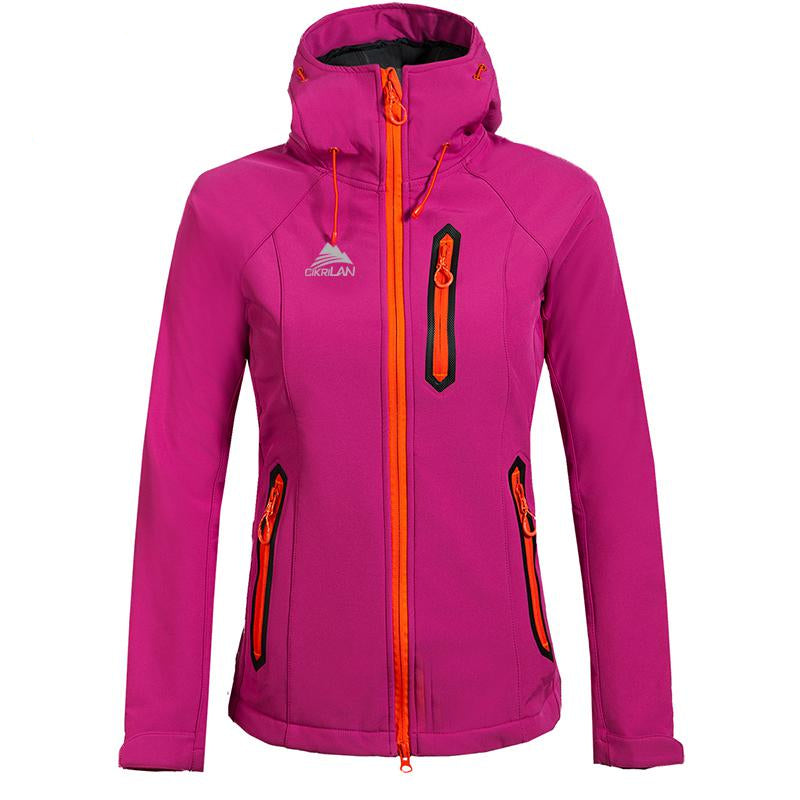Softshell Fleece Waterproof Woman's Windbreaker - Blue Force Sports
