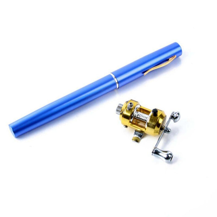 Pocket Telescopic Mini  Pen Shaped Folded Fishing Rod With Reel Wheel - Blue Force Sports