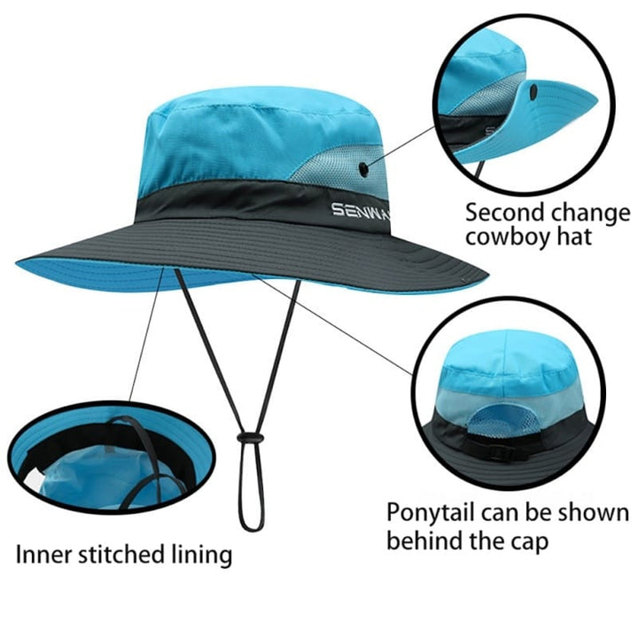 Women's Two Tone UV Protection Sun Hat - Blue Force Sports