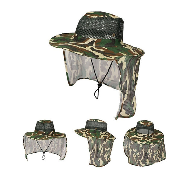 Camouflage Fishing Cap with Neck Protection - Blue Force Sports
