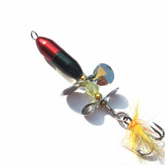 Long Metal Spinning Lure with Feather - Blue Force Sports