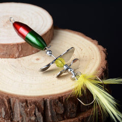 Long Metal Spinning Lure with Feather