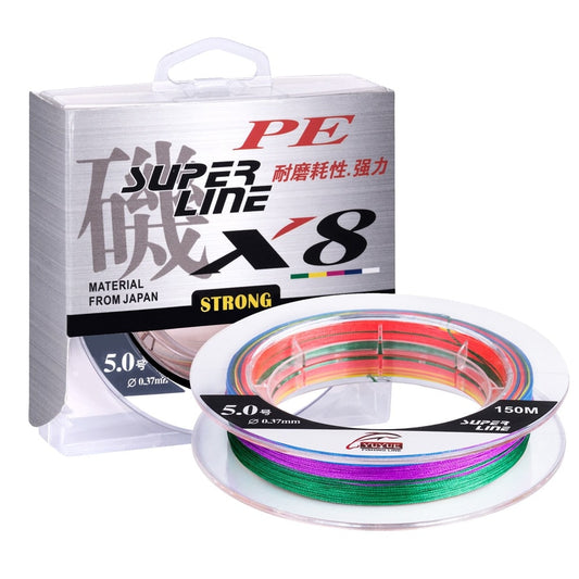Colorful 8-Strand Braided Fishing Line - Blue Force Sports