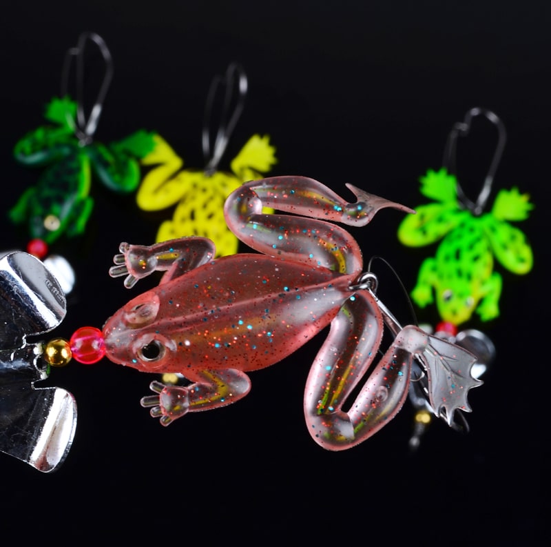 Soft Rubber Frogs Fishing Lure Set