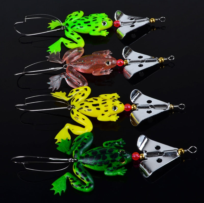 Soft Rubber Frogs Fishing Lure Set