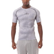 Stylish Comfortable Compressive Patterned Men's Fitness T-Shirt - Blue Force Sports