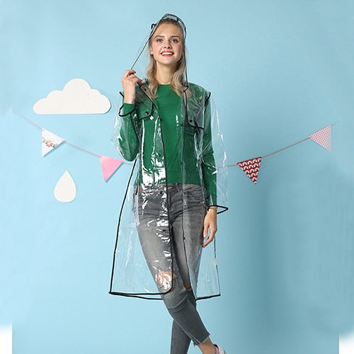 High Quality Convenient Waterproof Transparent Women's Raincoat - Blue Force Sports