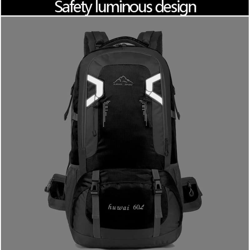 Camping Backpack with Reflective Detail - Blue Force Sports