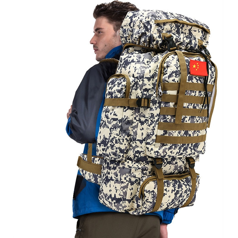 Outdoor Camouflage Backpack 70 L - Blue Force Sports
