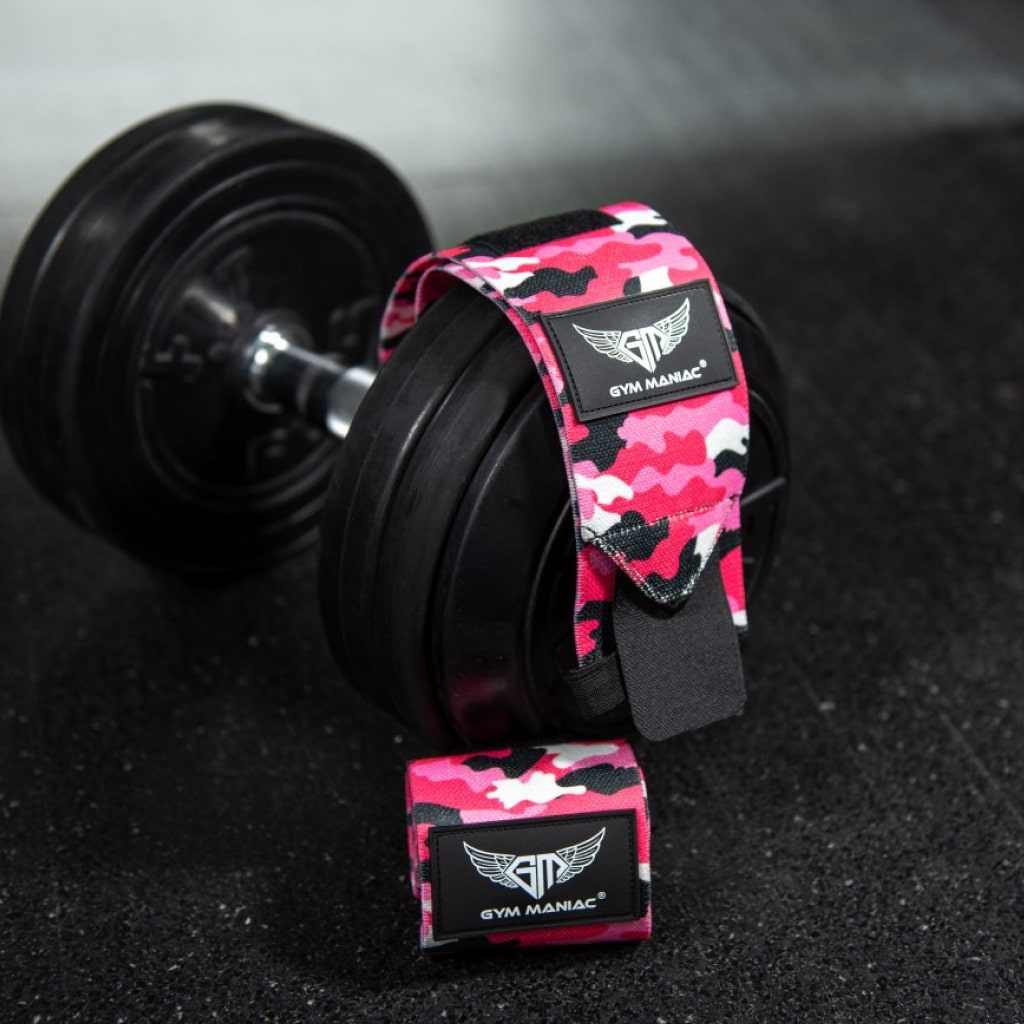 Gym Maniac Pink Camo GM Weightlifting Wrist Wraps - Blue Force Sports