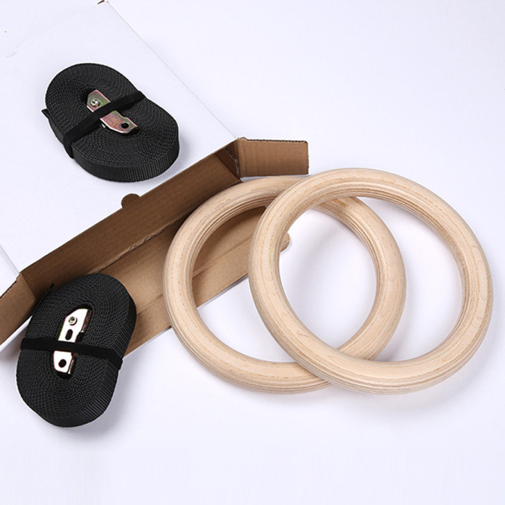 Wooden Gymnastic Rings - Blue Force Sports