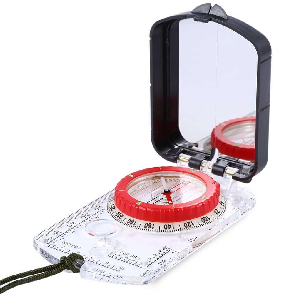 Durable Waterproof Anti-Shock Luminous Compass with Mirror