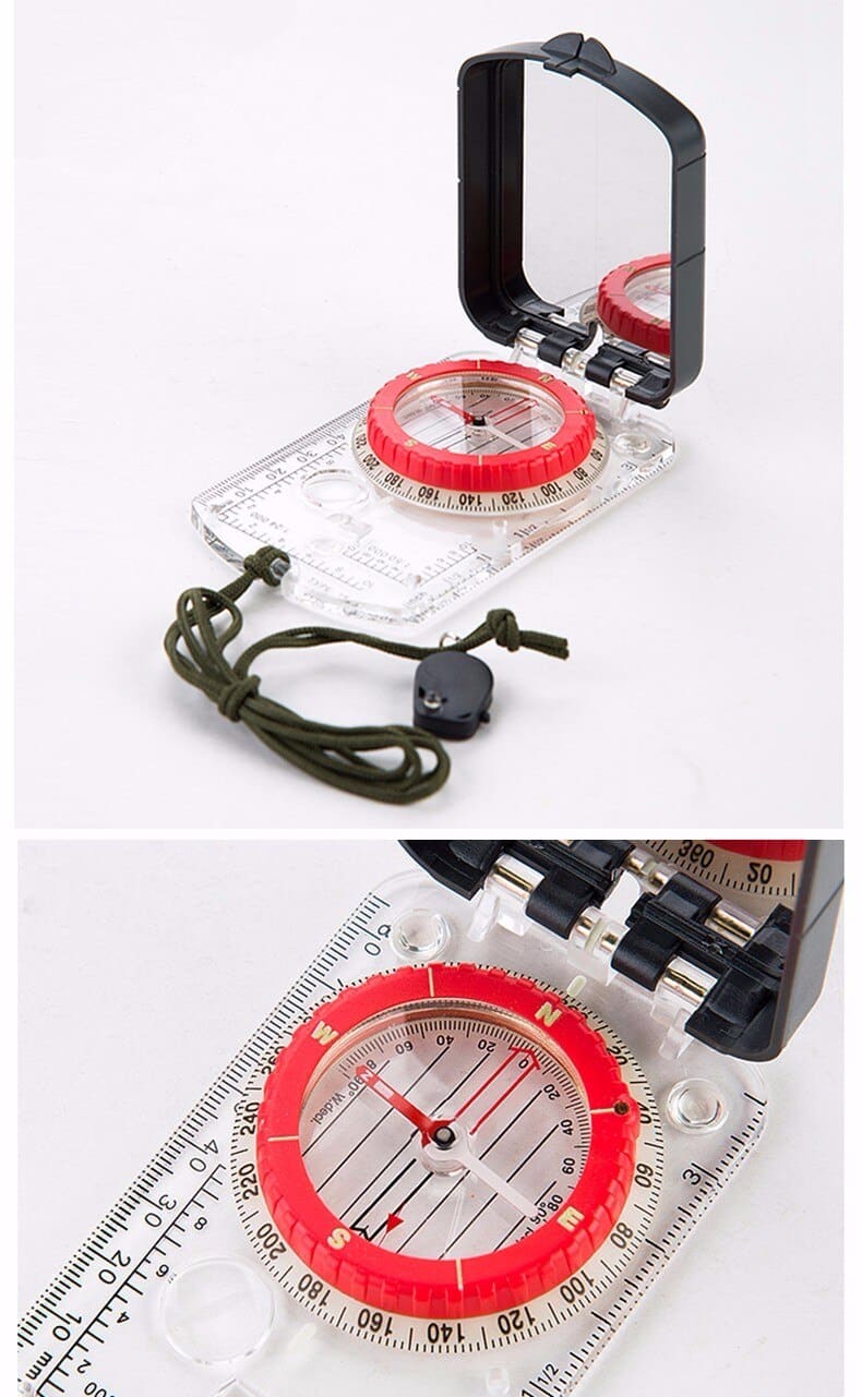 Durable Waterproof Anti-Shock Luminous Compass with Mirror - Blue Force Sports