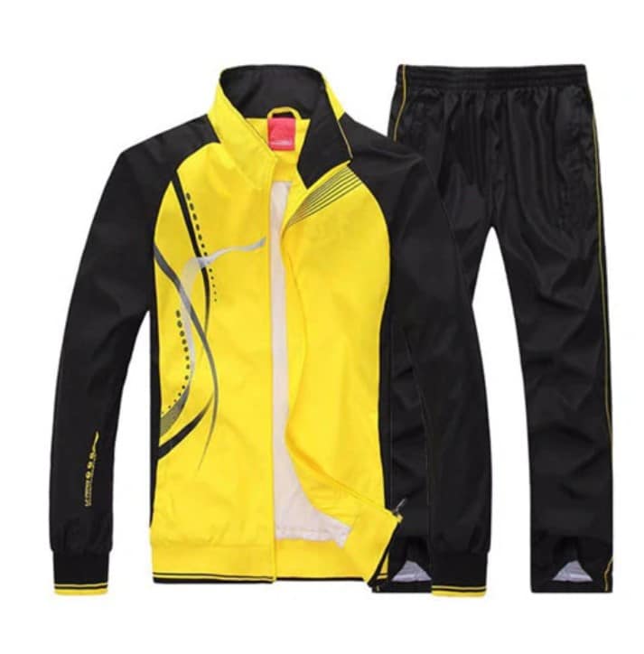 Men's Wave Print Windbreaker and Pants Set - Blue Force Sports