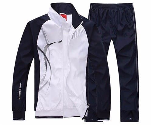 Men's Wave Print Windbreaker and Pants Set - Blue Force Sports