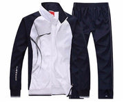Men's Wave Print Windbreaker and Pants Set - Blue Force Sports