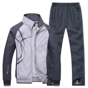 Men's Wave Print Windbreaker and Pants Set - Blue Force Sports