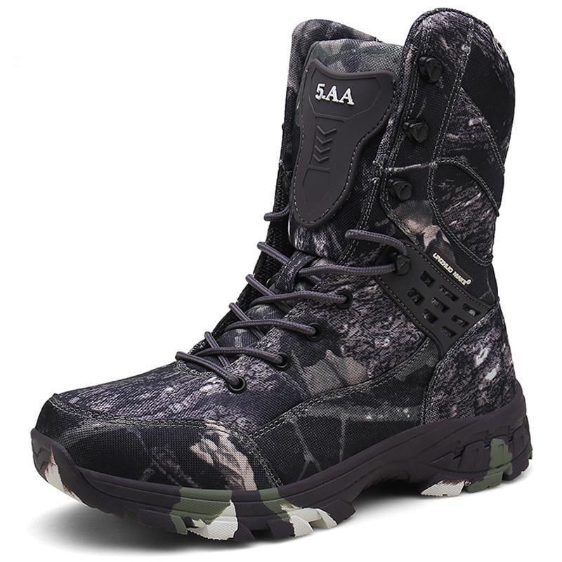 Men's Camouflage Printed Hiking Boots - Blue Force Sports