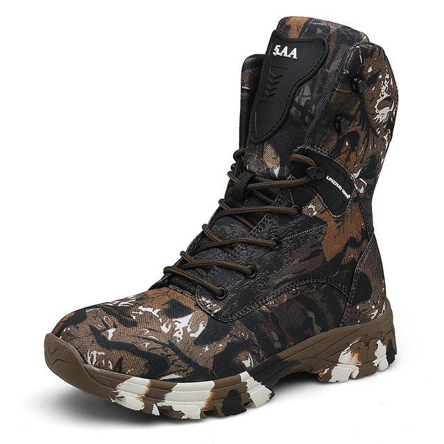 Men's Camouflage Printed Hiking Boots - Blue Force Sports