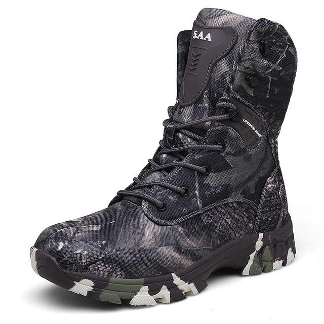 Men's Camouflage Printed Hiking Boots - Blue Force Sports
