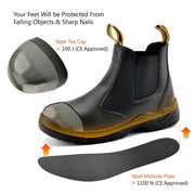 Waterproof Leather with Steel Toe Boots - Blue Force Sports