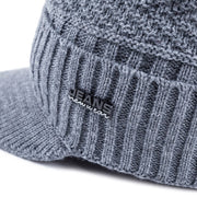 Knitted Warm Hat with Visor - Blue Force Sports