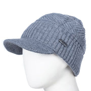 Knitted Warm Hat with Visor - Blue Force Sports