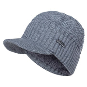 Knitted Warm Hat with Visor - Blue Force Sports
