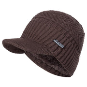 Knitted Warm Hat with Visor - Blue Force Sports