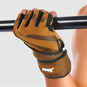 High Quality Professional Wear-Resistant Leather Weightlifting Gloves - Blue Force Sports