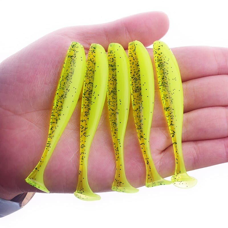 Double Color T-Tail Worm Fishing Lures Set - Blue Force Sports