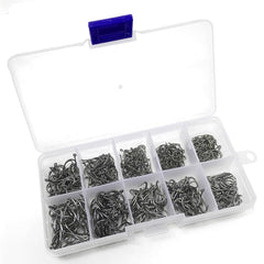 Mixed Size High Carbon Steel Carp Fishing Hooks 500 pcs Set