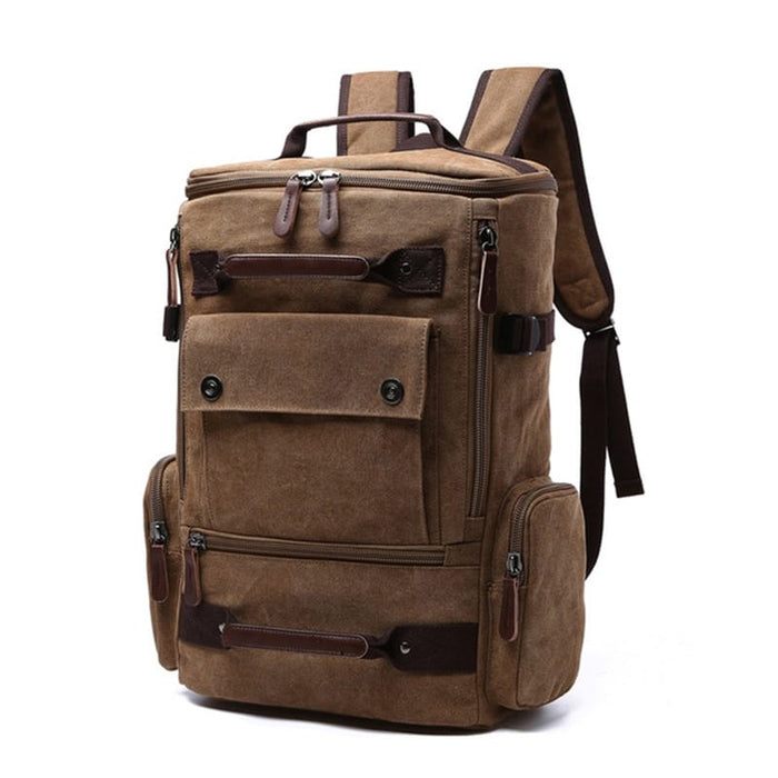 Men's Rectangular Shaped Canvas Backpack - Blue Force Sports
