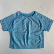 Polyester / Nylon Women's Crop Top - Blue Force Sports