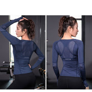 Women's Mesh Back Sports Long Sleeve - Blue Force Sports