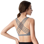 Women's Push Up Sports Bra with Open Back - Blue Force Sports