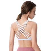 Women's Push Up Sports Bra with Open Back - Blue Force Sports