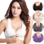 Push Up Sports Bra with Zipper - Blue Force Sports