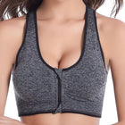Push Up Sports Bra with Zipper - Blue Force Sports