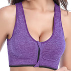 Push Up Sports Bra with Zipper - Blue Force Sports