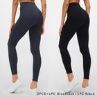 Women's Solid Color Yoga Leggings - Blue Force Sports