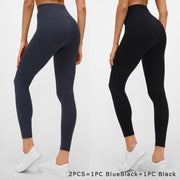 Women's Solid Color Yoga Leggings - Blue Force Sports
