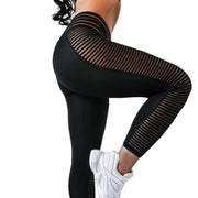 Striped Leggings with Push Up - Blue Force Sports