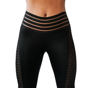 Striped Leggings with Push Up - Blue Force Sports