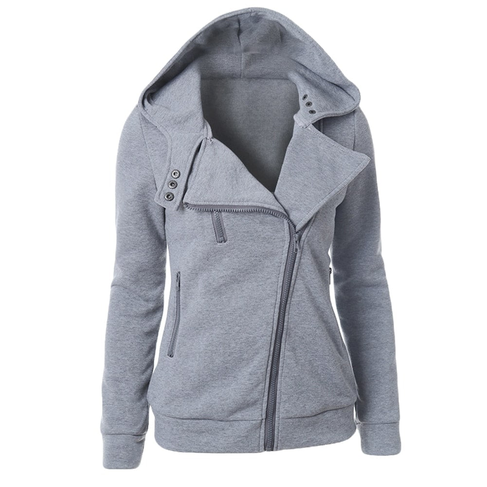 Women's Long Sleeve Sport Hoodie with Zipper - Blue Force Sports
